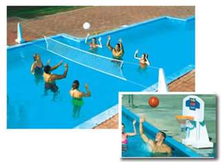 NEW Pool Jam In Ground Valleyball/Basketball Net Combo 723815091901 