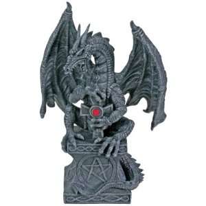  Dragon and Celtic Cross Figurine   Cold Cast Resin   10 