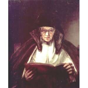   Old Woman Reading Rembrandt van Rijn Hand Painted Ar