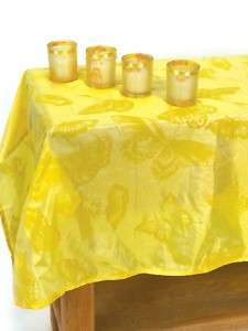 Yellow Butterfly Satin Tablecloth / Votive Gift Set  