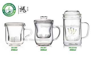 Clear Glass Mug With Lid & Filter 250ml FH 369  