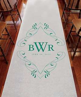 75 Flourish Design Monogram Personalized Wedding Aisle Runner   8 