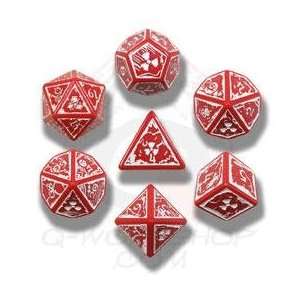  Exotic Dice Sets Red & White Nuke Dice (7) Toys & Games
