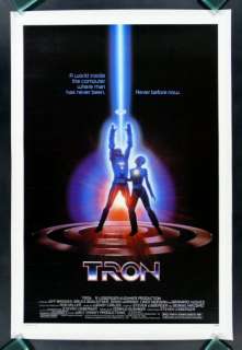 TRON * CineMasterpieces LINEN BACKED ORIGINAL SCI FI MOVIE POSTER 1982 
