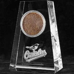   Orioles Tapered Crystal Game Used Dirt Paperweight