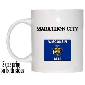    US State Flag   MARATHON CITY, Wisconsin (WI) Mug 