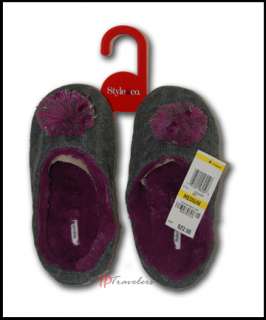 Style & Co. Womens Slippers Sm Med L XL 5 7 9 11 Gray  