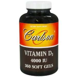  Carlson Labs   Vitamin D3 4000 IU   360 Softgels Health 