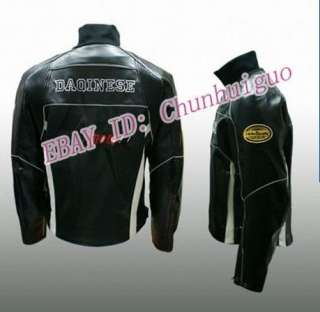 Cool New Moto Racing Black Leather Jacket S M L XL XXL  
