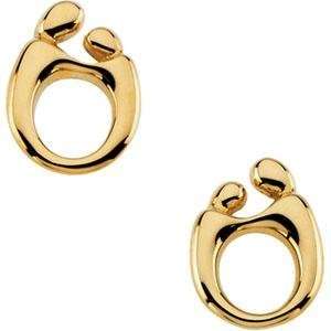  Mother Child Post Earring in 14k Yellow Gold Jewelry