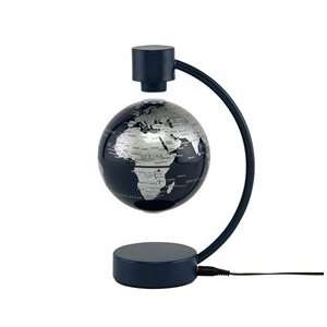   Magnetic Levitating 4 inch Silver Blue World Globe