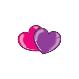  Pink Purple Hearts Temporary Tattoo 1.5x2 Jewelry