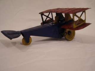 Girard Marx Tin Biplane Airplane Rare Antique Collectible Wind Up Toy 
