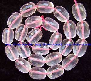 12x16mm natural ice Rose quartz columned faceted Beads  