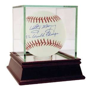  Signed Whitey Herzog Ball   with 82 WS Champs 