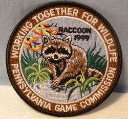 1999 * Pennsylvania GAME COMMISSION patch * RACCOON  