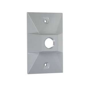   One Hole Rectangular Metal Lampholder Cover, Gray