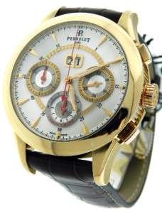   Perrelet A3001/3 Classic Chronograph Big Date 18K Rose Gold Watch +B&P