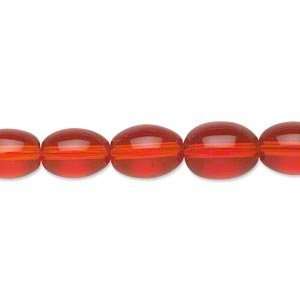  #5496 11x8mm oval glass beads, red   10 beads Arts 