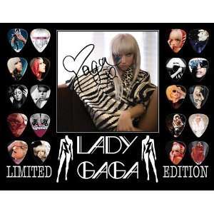  LADY GAGA Framed 20 Guitar Pick Set Platinum Musical 