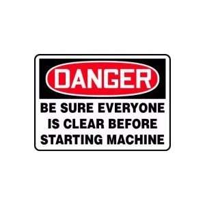  DANGER BE SURE EVERYONE IS CLEAR BEFORE STARTING MACHINE 