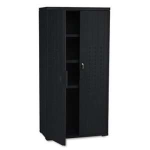  OfficeWorks Resin Storage Cabinet, 33w x 18d x 66h, Black 