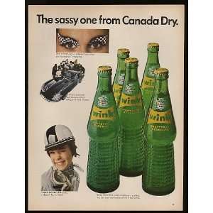 1967 Canada Dry Wink Soda The Sassy One Racing Print Ad  
