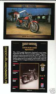 1979 HARLEY DAVIDSON XLH 1000 SPORTSTER Motorcycle CARD  