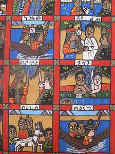 Large Ethiopian Storyteller Painting  Ethiopia African Art  