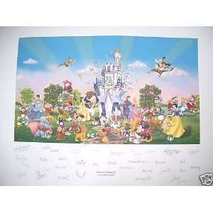 Walt Disney A Party in the Kingdom Limited Edition Lithograph Framed 