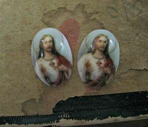 New Resin Plastic Jesus Picture Cabochons Religious Domed Flatback 