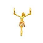 14K 2 Two Tone Gold Jesus Body Crucifix Cross Charm Pendant
