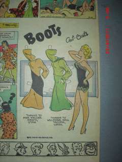 Boots Sunday Page with Uncut Paper Doll from 7/4/1948  