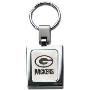  Green Bay Packers Steel Square Key Chain   NFL Football 
