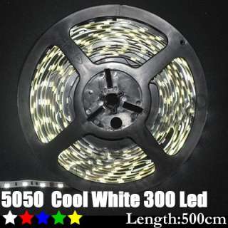   Waterproof Cool White 5M 5050 SMD Flexible LED Strip Light 300 Leds