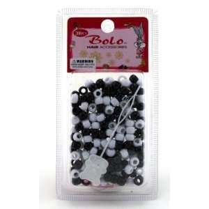  Bolo Round Beads Black & White (Pack of 200) Beauty