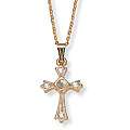  Clear Crystal Lords Prayer Cross Necklace Was $20 