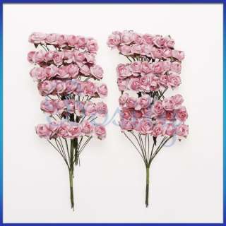 144 Mulberry Mini Paper Rose Flower Bouquet Artificial Craft Wedding 