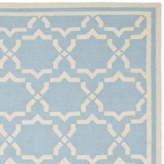 Moroccan Light Blue/ Ivory Dhurrie Wool Rug (6 x 9)  