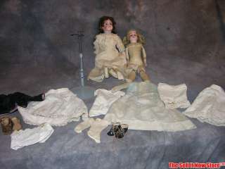   Porcelain Bisque Dolls  LW&C Louis Wolfe & Co with Wardrobe and Stand