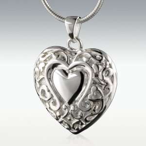 Loves Embrace Heart Sterling Silver Cremation Jewelry 