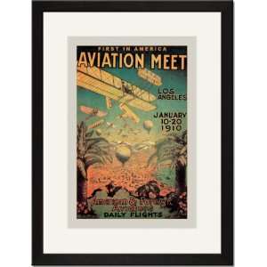  Black Framed/Matted Print 17x23, First in America Aviation Meet 