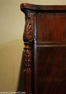 Antique Flamed Mahogany Federal Style Buffet Sideboard  