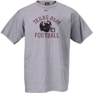  Nike Texas A&M Aggies Grey Football Helmet T shirt Sports 