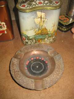 Vintage Old Roulette Brass Ashtray Fabulous Las Vegas  