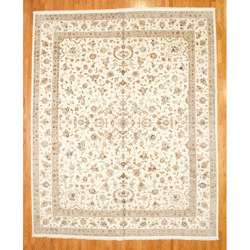Asian Hand knotted Ivory Tabriz Rug (12 x 15)  