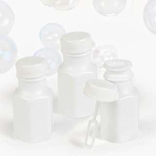 100 White Wedding / Party Hexagon Bubble Bottles  