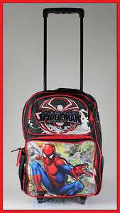 16 Spiderman Rolling Backpack Roller/Bag/Wheeled/Boys  