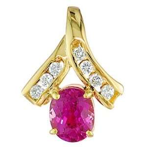   Pink sapphire and white diamond gold pendant Vanna Weinberg Jewelry