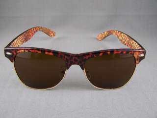 Animal print half frame clubmaster sunglasses NEW  